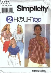 8373 SIMPLICITY 2 HR PULLOVER SHORT SLEEVE TOPS PATTERN PT-MD 6-16 OR LG-XL UNCUT CHOICE